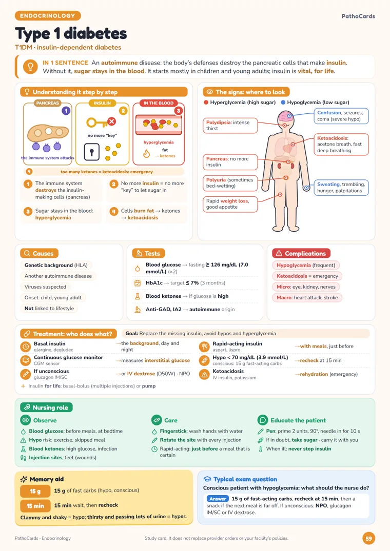 Type 1 diabetes card